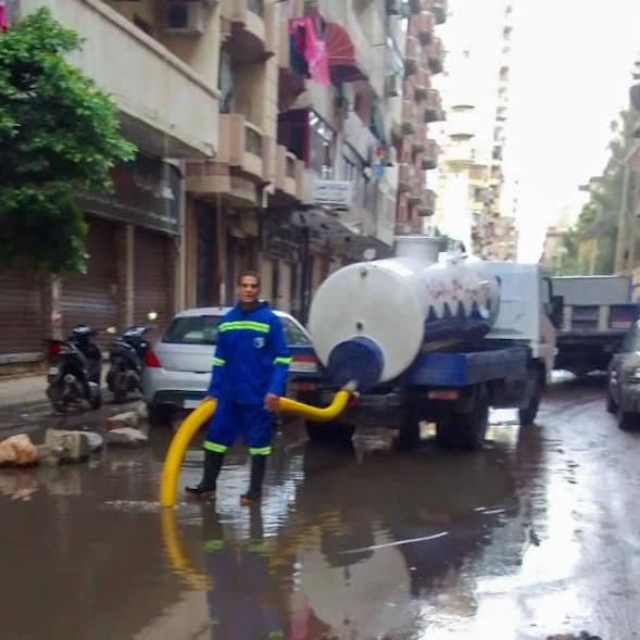 سيارات الصرف شوراع الإسكندرية