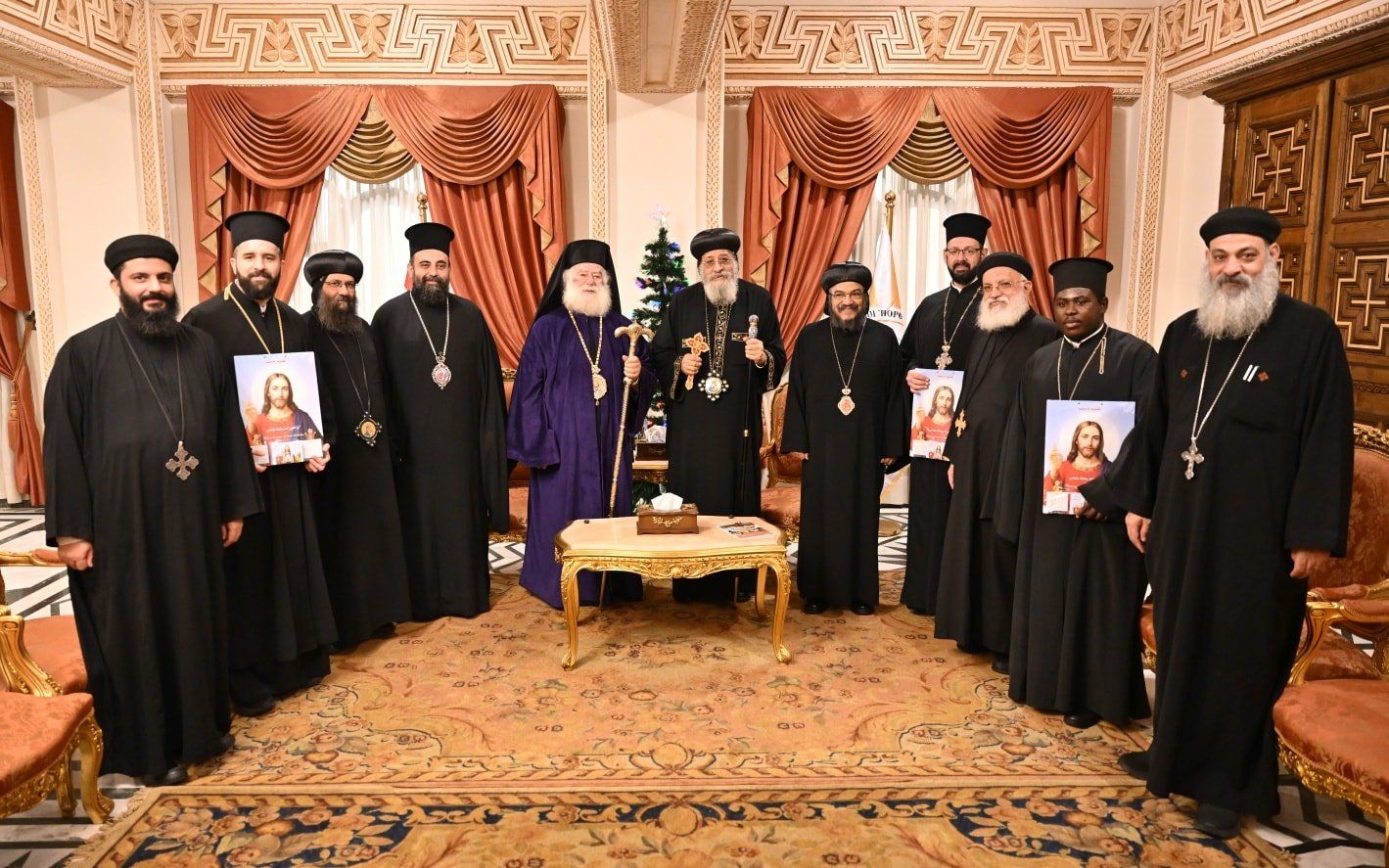 جانب من لقاء قداسة البابا لبطريرك الروم الأرثوذكس جانب من لقاء قداسة البابا لبطريرك الروم الأرثوذكس