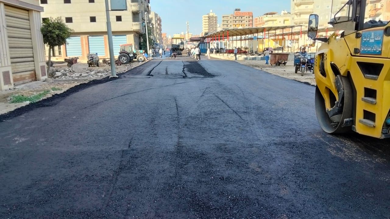 رصف طريق بسيدي سالم رصف طريق بسيدي سالم