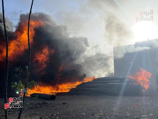 حريق مخزن مواسير (5) حريق مخزن مواسير (5)