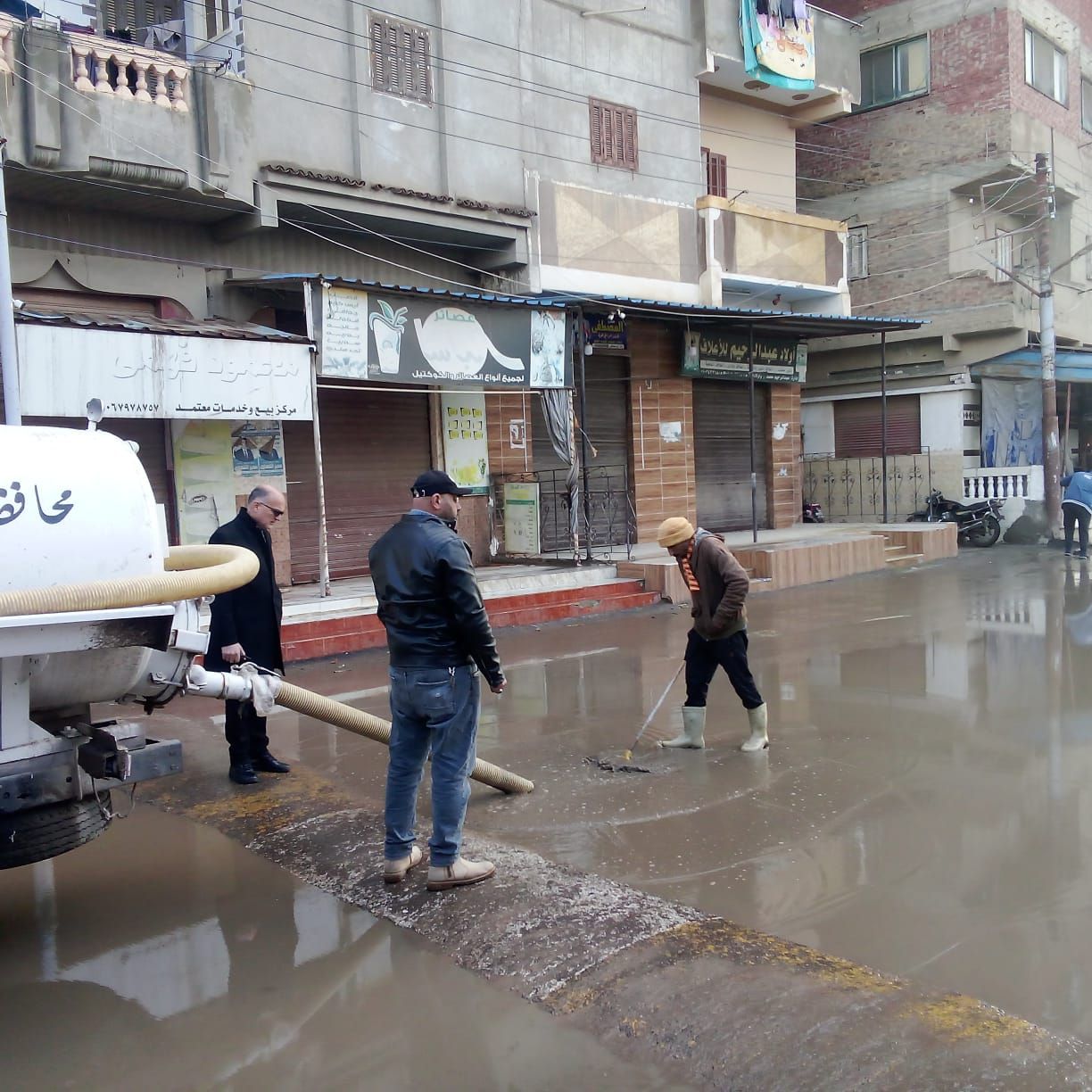 رفع مياه الأمطار بكفر الشيخ