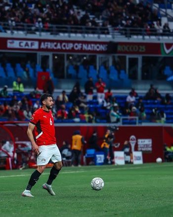 ياسر إبراهيم خلال مباراة السنغال الشوط الأول