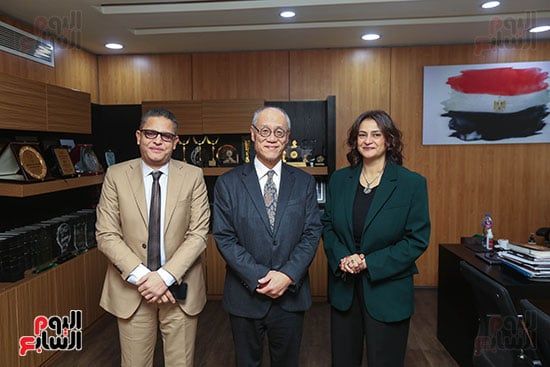 علا الشافعى وعبد الفتاح عبد المنعم وسفير اليابان