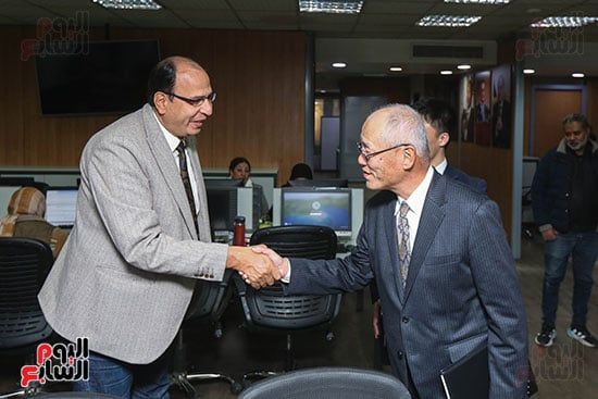عادل السنهوري يرحب بسفير اليابان بالقاهرة