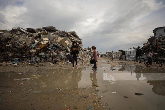 تكدس مياه الأمطار فى الشوارع