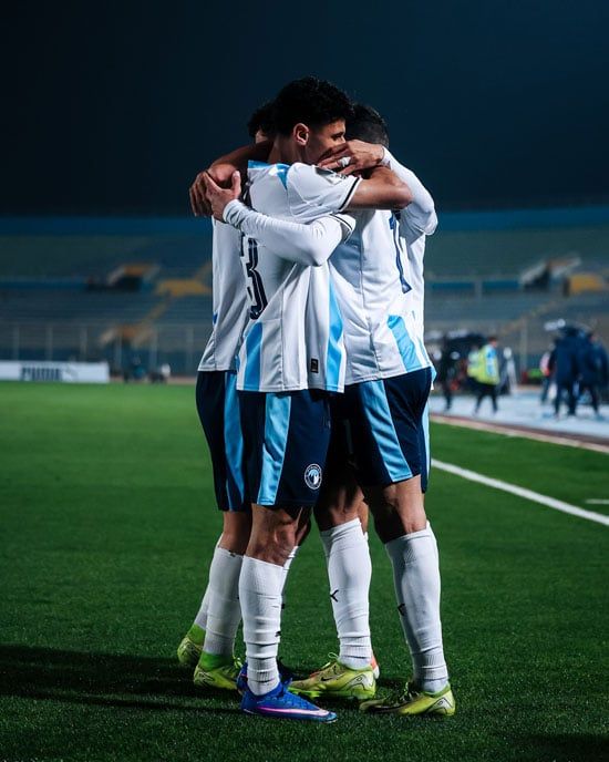 احتفال وفرحة لاعبى بيراميدز بالهدف