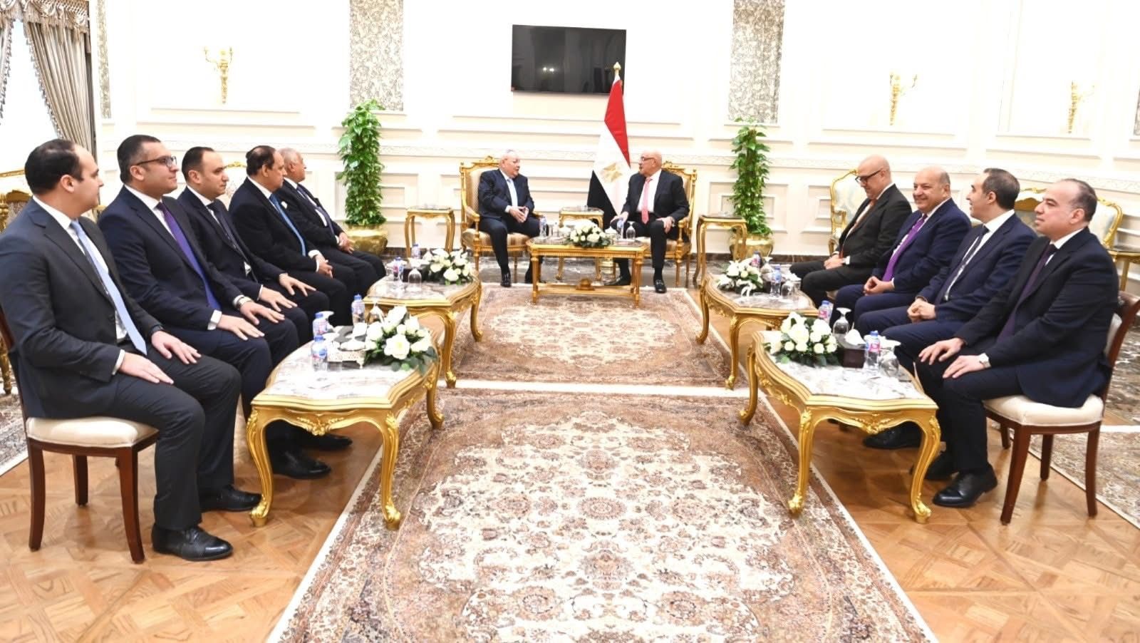 رئيس مجلس النواب يستقبل رئيس مجلس الدولة في زيارة تهنئة رسمية بالعاصمة الجديدة (5)