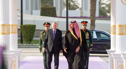 محمد بن سلمان يستقبل أردوغان في قصر اليمامة بالرياض