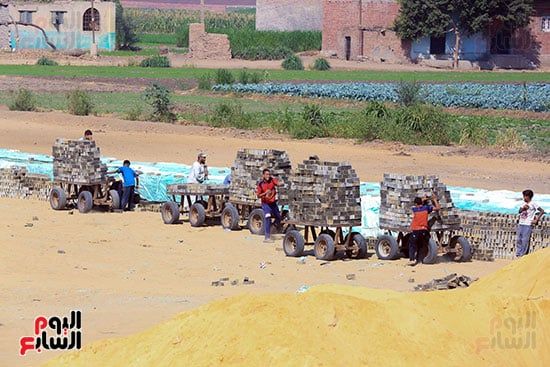 تعبئة الطوب بعد التجفيف