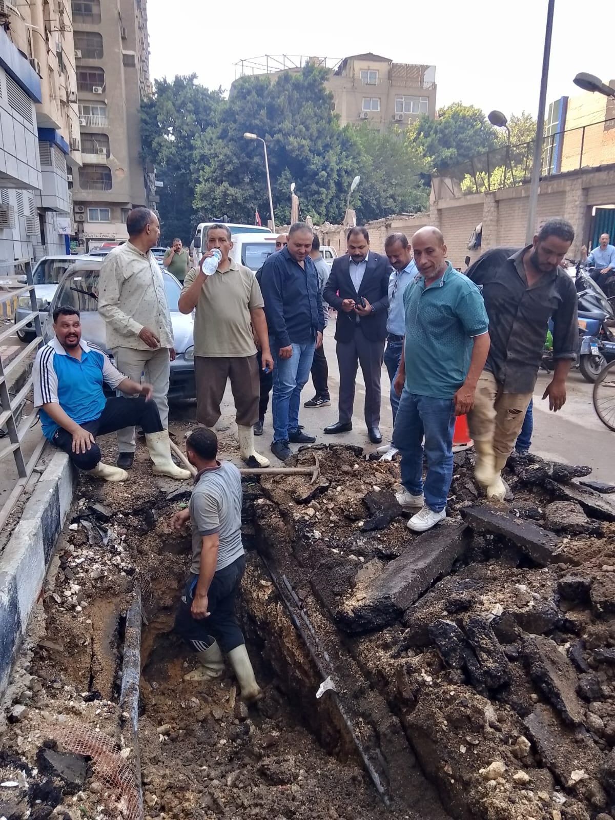اصلاح ماسورة مياة في العجوزة