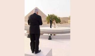 زاهي حواس يكشف كواليس زفاف أنكور جين وإريكا هاموند أمام الأهرام