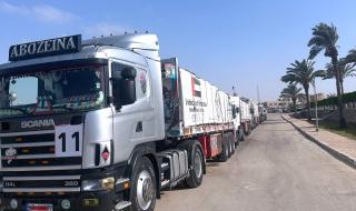 ضمن "عملية الفارس الشهم 3".. دخول 12 شاحنة مساعدات إنسانية إماراتية إلى غزة