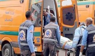 خروج 9 أشخاص من مصابى حادث انقلاب سيارة ميكروباص بطريق شبرا بنها الحر