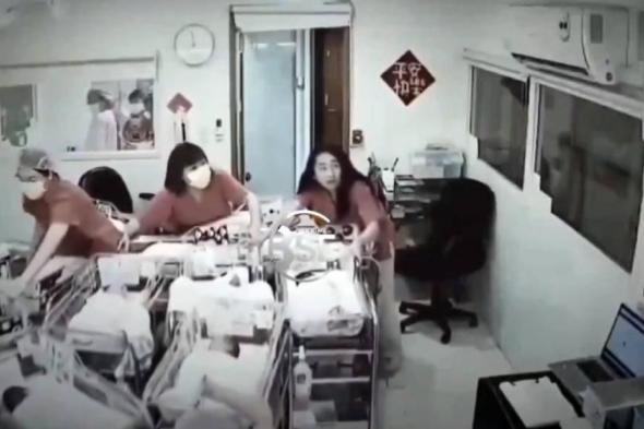 ممرضات يخاطرن بحياتهن لإنقاذ الرضّع أثناء زلزال تايوان