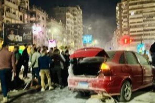 احتراق سيارة في ميدان المسلة بالفيوم دون وقوع إصابات