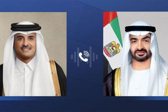 رئيس الدولة وأمير قطر يبحثان هاتفياً العلاقات الأخوية والتطورات في المنطقة