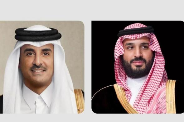 ولي العهد يبحث هاتفيًا تطور الأوضاع في المنطقة مع أمير قطر