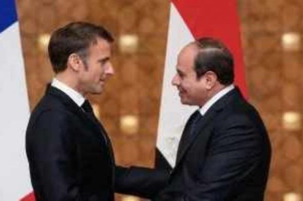 الرئيس السيسى ونظيره الفرنسى يستعرضان جهود وقف إطلاق النار فى غزة