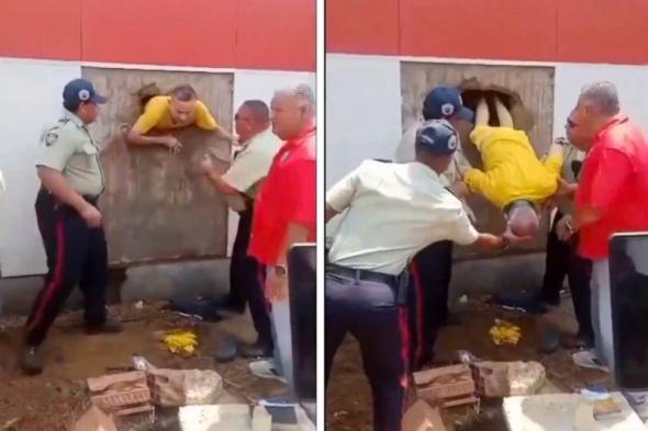شاهد.. سجناء في فنزويلا حفروا نفقا لمدة سنة ونصف للهروب.. وقادهم في النهاية لمكز شرطة (فيديو)