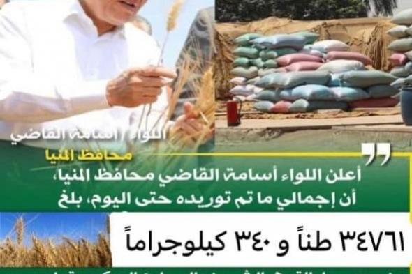 توريد ٣٥ ألف طن من محصول القمح بالشون والصوامع الحكومية بمراكز المنيااليوم السبت، 27 أبريل 2024 12:46 مـ   منذ 40 دقيقة
