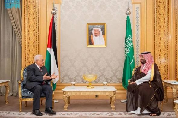 ولي العهد والرئيس الفلسطيني يبحثان حالة التصعيد العسكري في غزة ومحيطها