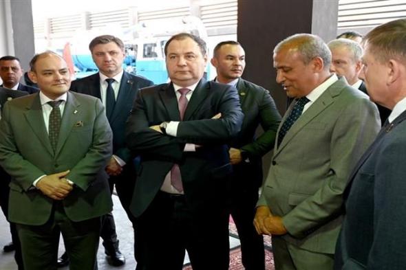 وزير التجارة يتفقد مع رئيس الوزراء البيلاروسي وكيل شركة شاحنات "ماز" البيلاروسية في مصر