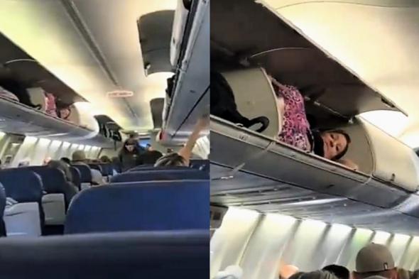 فتاة تنام في مخزن الحقائب بالطائرة لهذا السبب