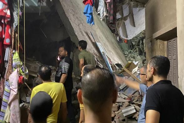 مصاب واحد ومفيش ضحايا في انهيار منزل بكرموز : قد ولطف