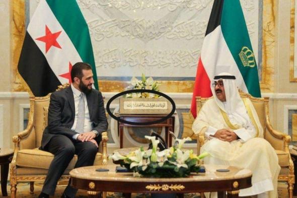 لافتة تثير الجدل في لقاء أمير الكويت والرئيس السوري!