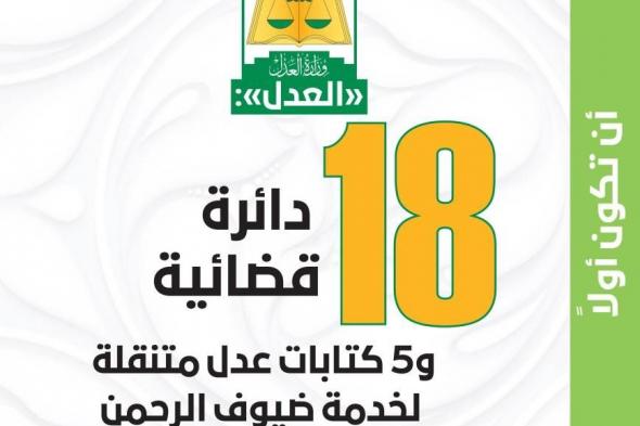 «العدل»: 18 دائرة قضائية و5 كتابات عدل متنقلة لخدمة ضيوف الرحمن