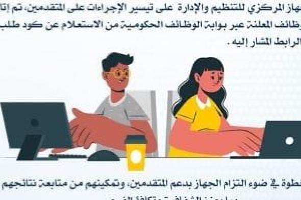 "التنظيم والإدارة" يتيح استعادة كود التقديم فى مسابقاته عبر بوابة الوظائف الحكومية