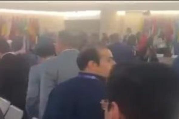 انسحاب جماعى من قاعة مؤتمر العمل الدولى احتجاجا على كلمة مندوب الاحتلال.. صور