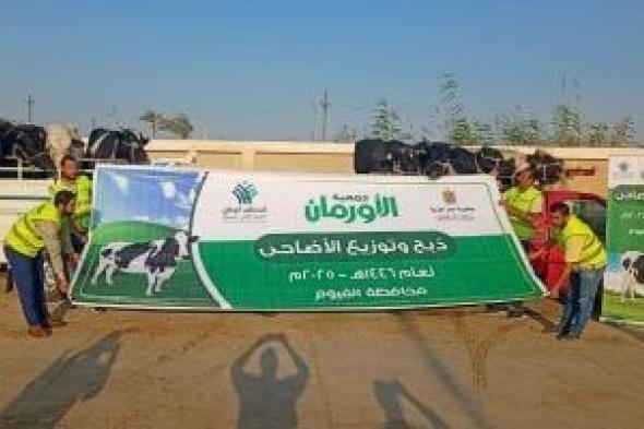 التضامن الاجتماعى فى الفيوم تشرف على ذبح الأضاحى لتوزيعها على الأولى بالرعاية