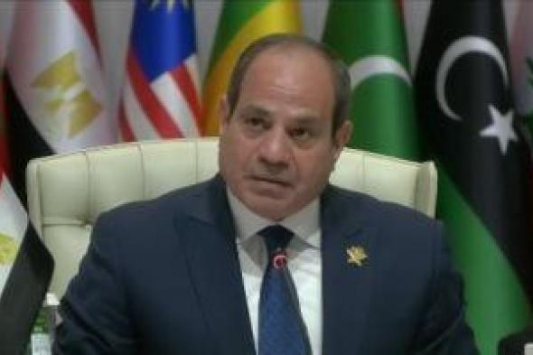 الرئيس السيسى: على إسرائيل أن تستوعب أن أمنها وسلامتها لن يتحققا بسياسات القوة والاعتداء