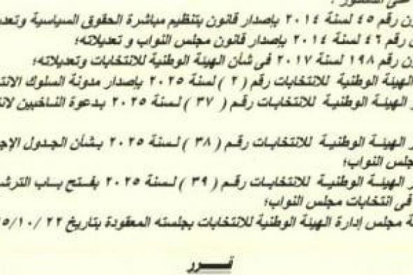 أقصى حد للإنفاق بالدعاية الانتخابية 6.7 مليون جنيه لقائمة الـ40 و17 مليونا لـ102