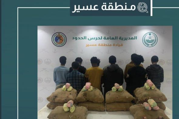 القبض على 10 مقيمين لتهريبهم 180 كيلو قات في عسير