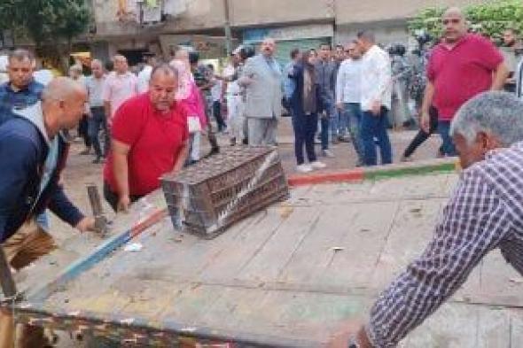 مصادرة 12 عربة كارو ورفع 20 طن مخلفات بشرق شبرا الخيمة حملة كبرى