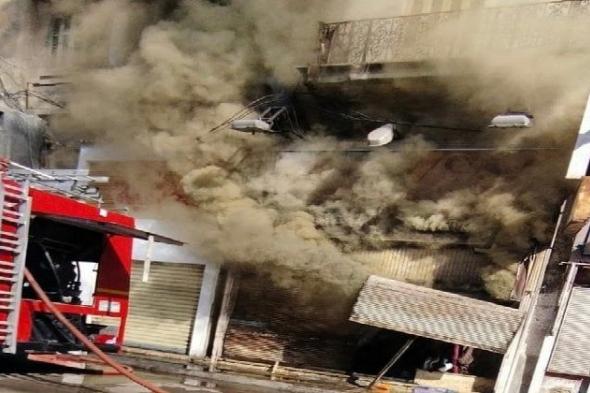 حريق كبير ي devastate المحال التجارية في قلب المنشية بمدينة الإسكندرية