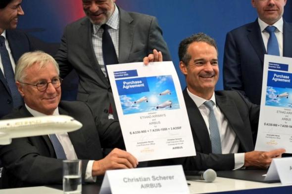 «الاتحاد» تضم 32 طائرة إيرباص جديدة عريضة البدن