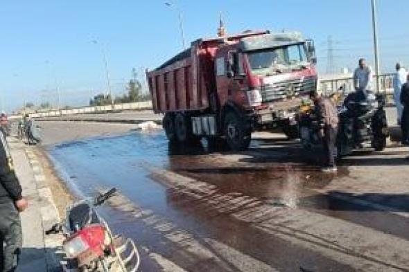 مصرع 3 مدرسين دهستهم سيارة نقل فى كفر الشيخ