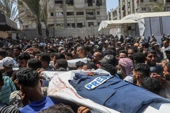 مراسلون
بلا
حدود:
نصف
الصحافيين
القتلى
خلال
عام
قضوا
بغزة