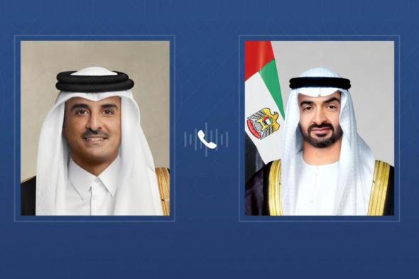 رئيس الدولة وأمير قطر يبحثان هاتفيا العلاقات الأخوية والتطورات في المنطقة