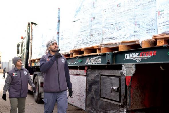 دخول أولى شحنات سفينة محمد بن راشد الإنسانية إلى غزة