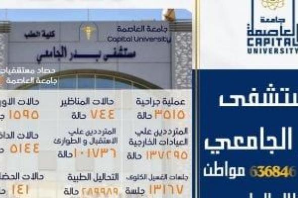 مستشفى
بدر
الجامعى
بجامعة
العاصمة
تخدم
636,846
حالة
خلال
2025
