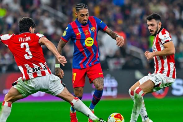 برشلونة
    يهزم
    أتلتيك
    بلباو..
    ويتأهل
    لنهائي
    كأس
    السوبر
    الإسباني