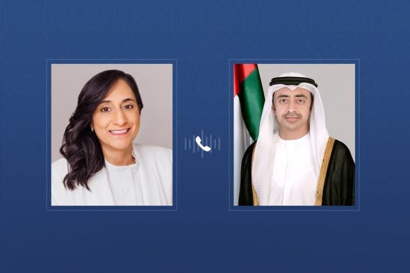 عبدالله بن زايد ووزيرة خارجية كندا يبحثان تعزيز علاقات التعاون