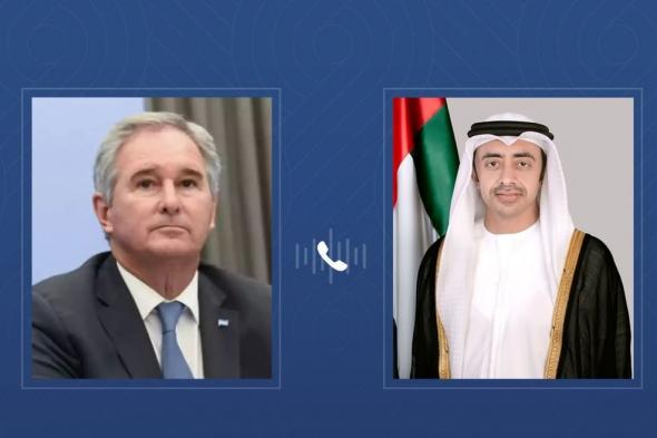 عبدالله بن زايد ووزير خارجية الأرجنتين يبحثان هاتفياً العلاقات الثنائية بين البلدين