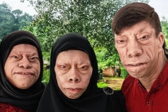 بسبب مرض نادر .. عائلة إندونيسية تحولت وجوههم إلى وجوه "سحالي"