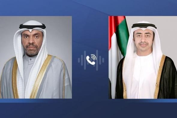 عبدالله بن زايد ووزير خارجية الكويت يبحثان هاتفياً العلاقات الأخوية بين البلدين