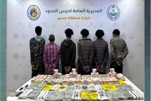ضبط
6
إثيوبيين
بعسير
لتهريبهم
31
كيلوجرامًا
من
الحشيش
و22,500
قرص
خاضع
لتنظيم
التداول
الطبي